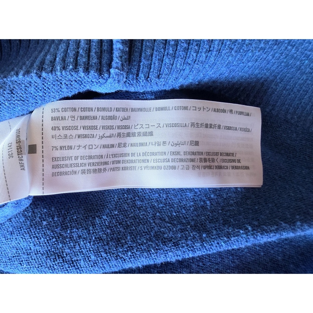 Hollister Men's V-Neck Sweater Size L Blue Solid Long Sleeve Casual Pullover - Picture 7 of 9